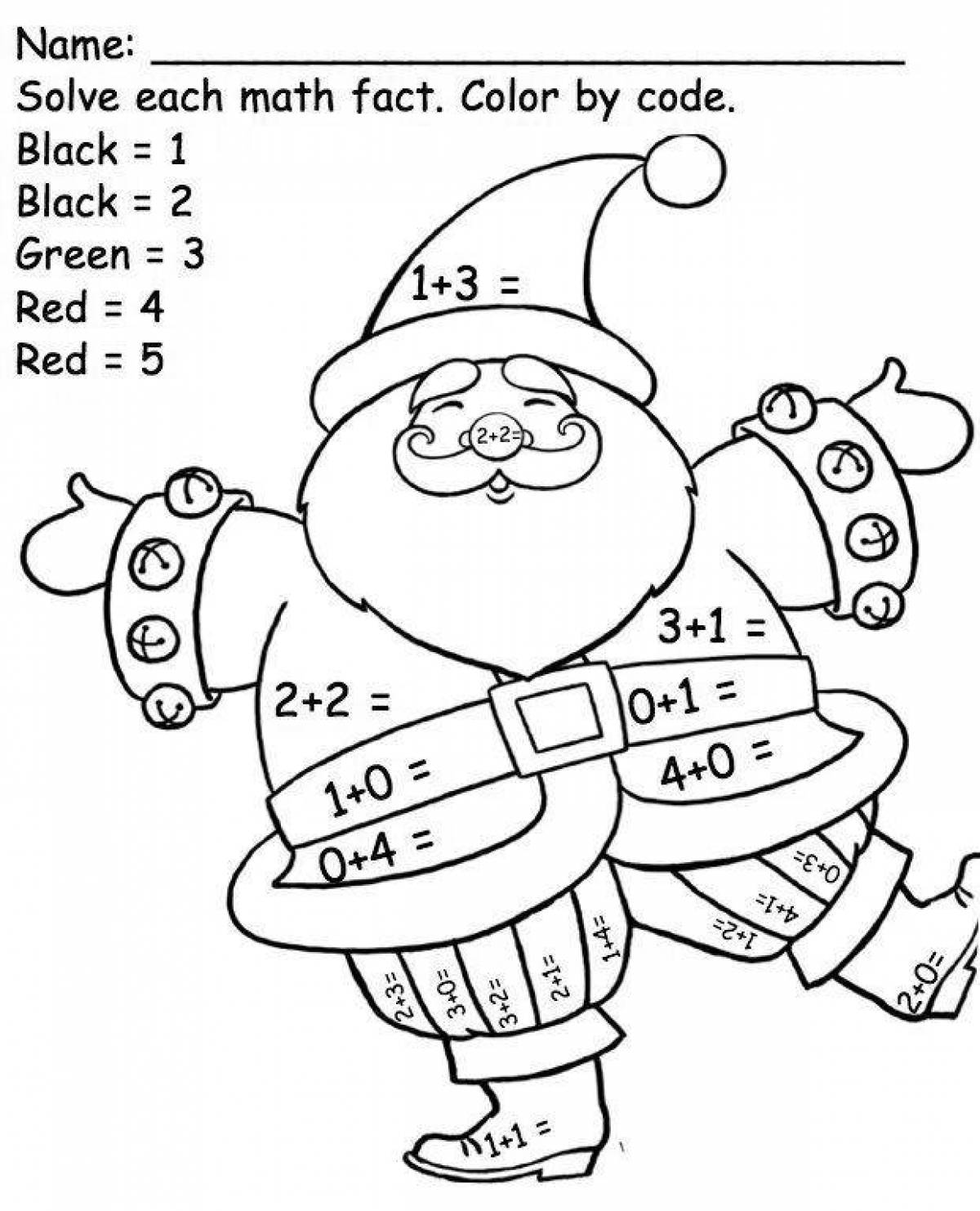 Living Santa Claus Color by Number
