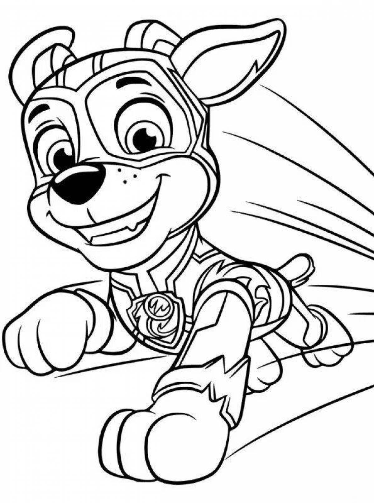 Animated coloring page paw patrol mega puppies