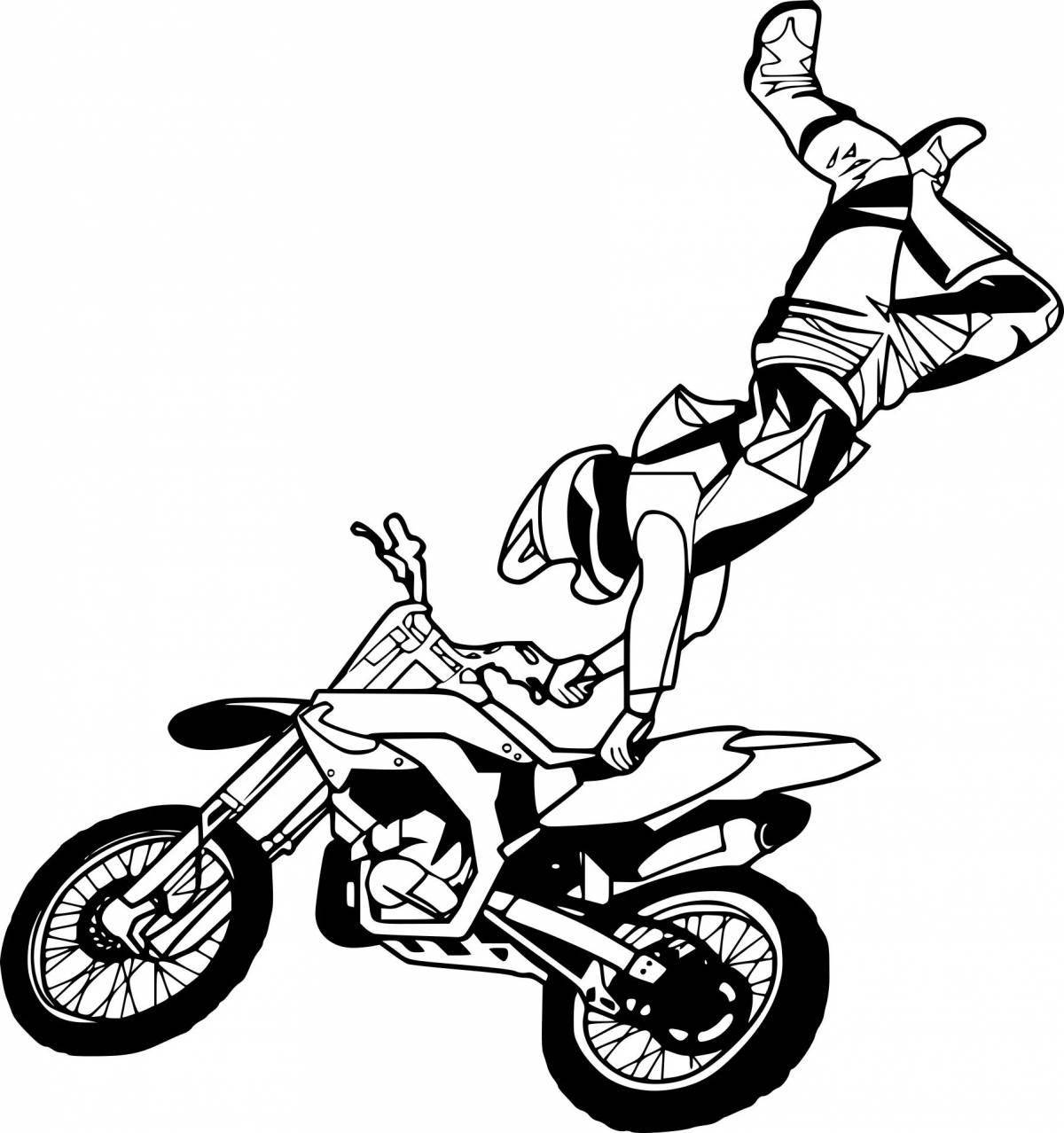 Saucy Spiderman on a motorcycle