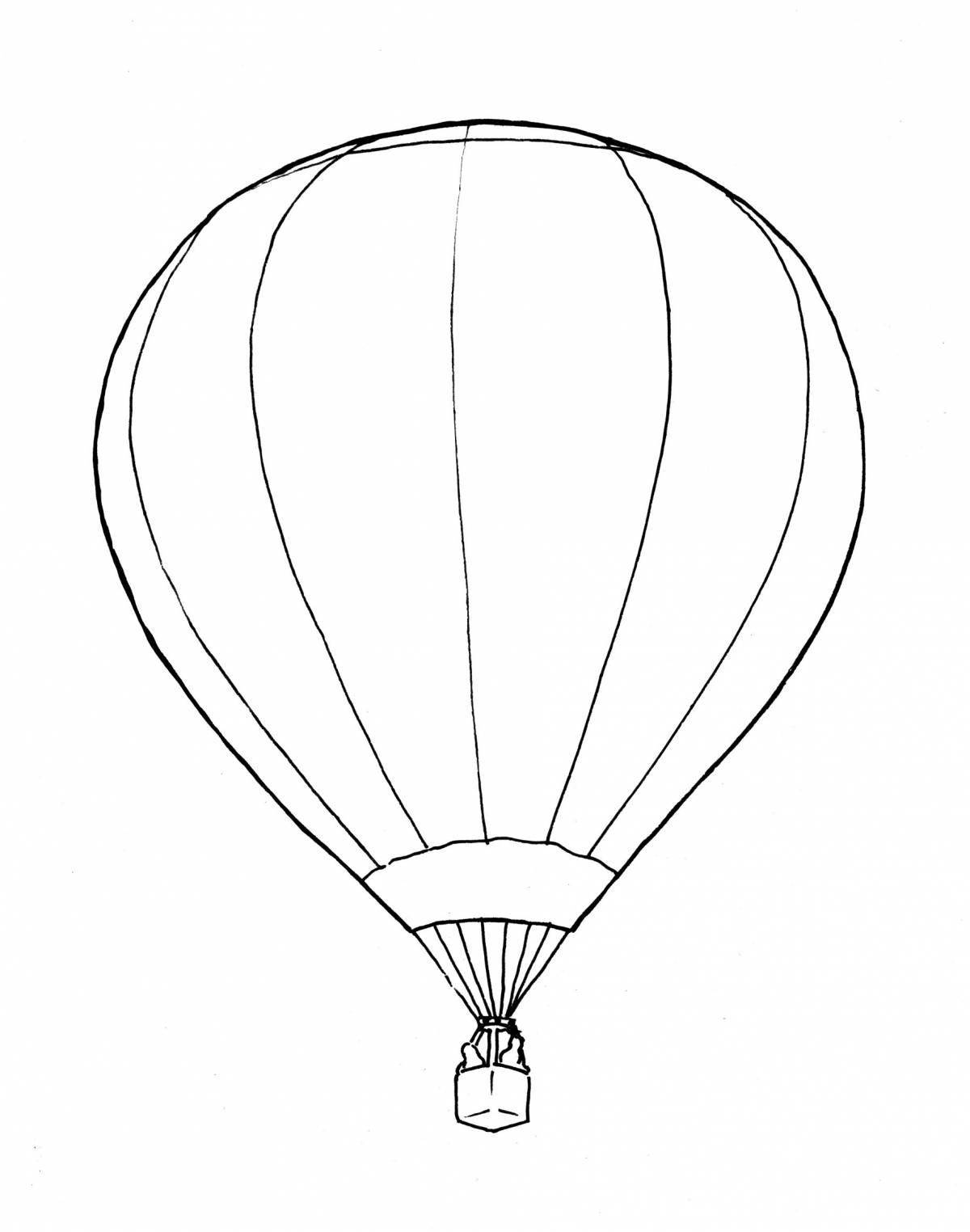 Coloring book funny balloon with a basket for children