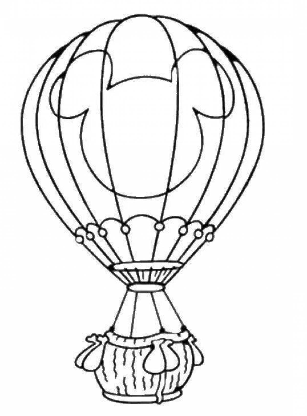 Увлекательная раскраска «воздушный шар с корзиной» для детей