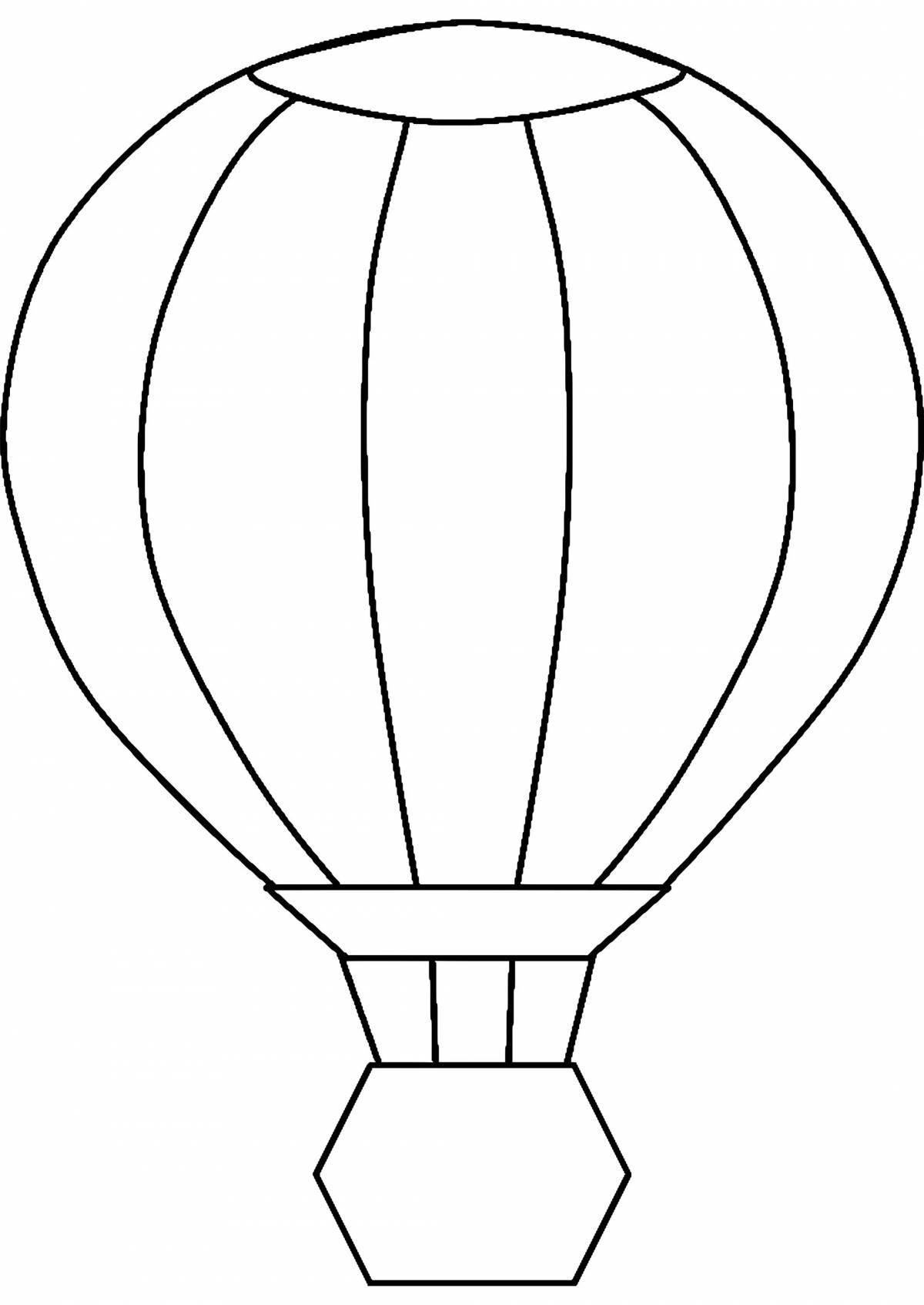 Великолепный воздушный шар с корзиной раскраска для детей