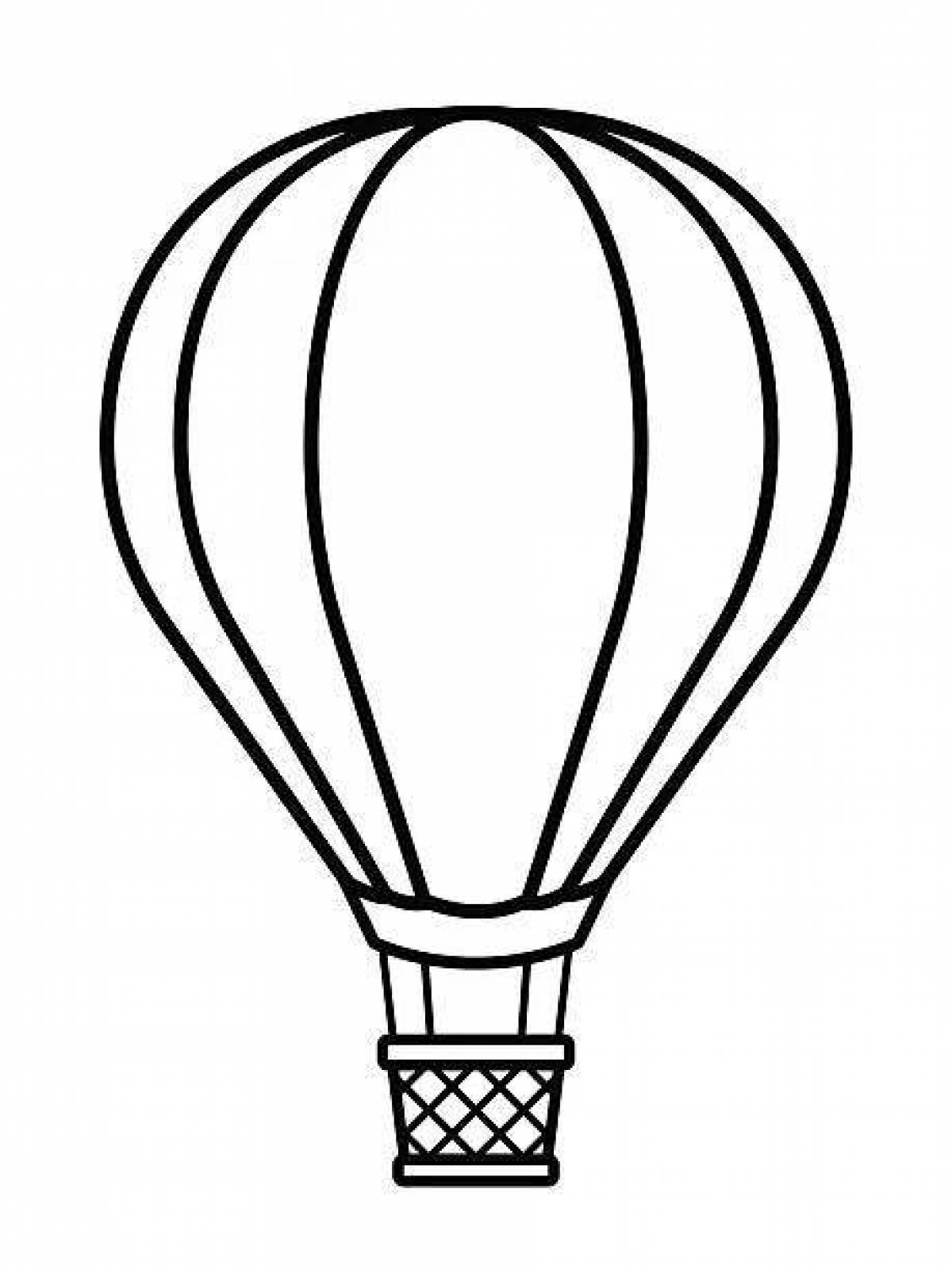 Shiny balloon with basket coloring for kids