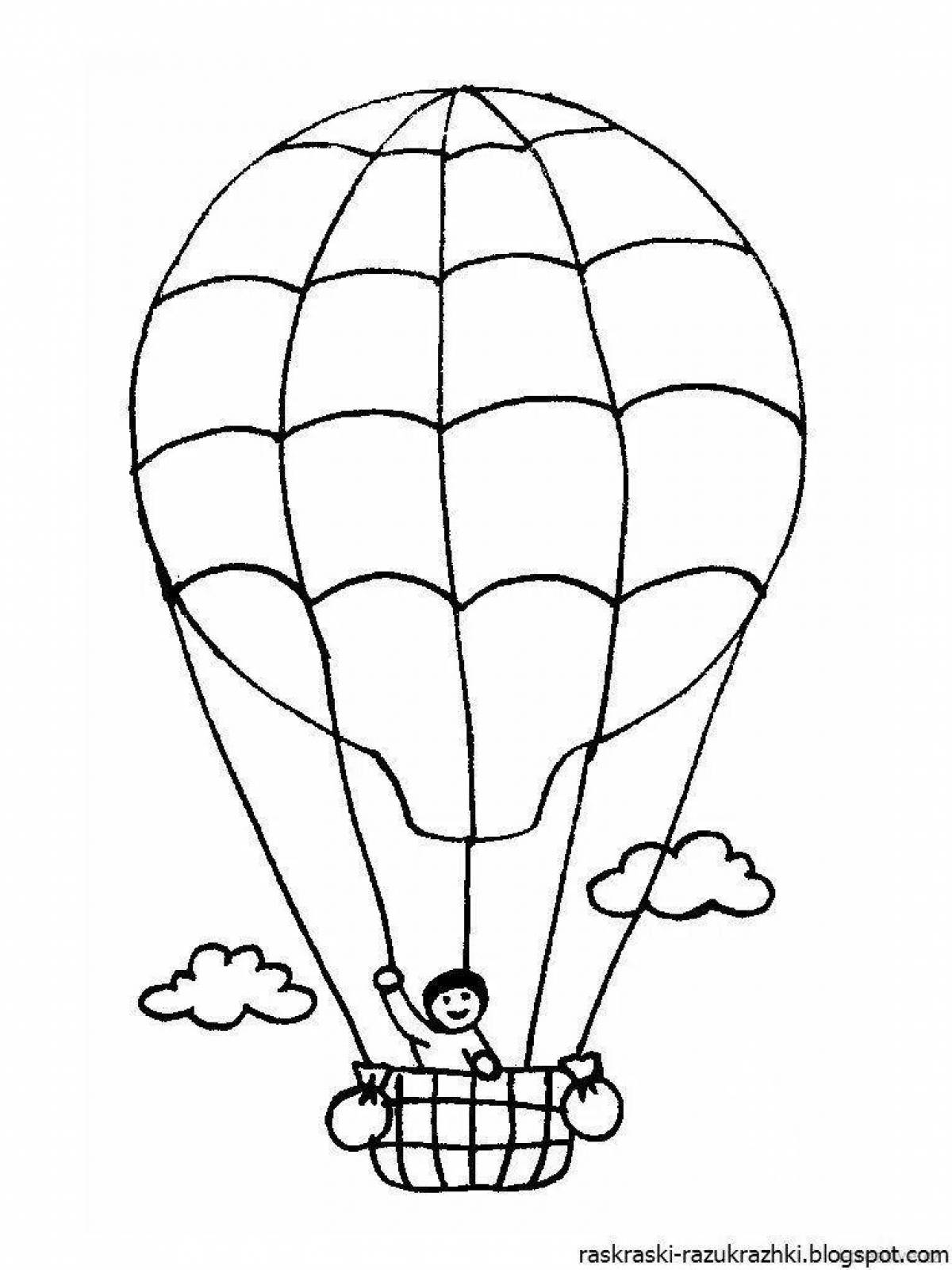 Violent balloon with a basket coloring book for children