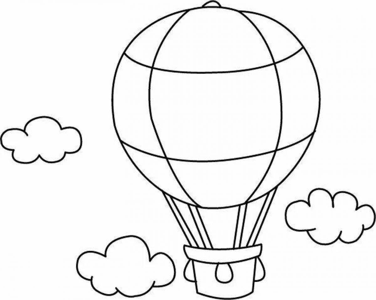 Живой воздушный шар с корзиной раскраски для детей