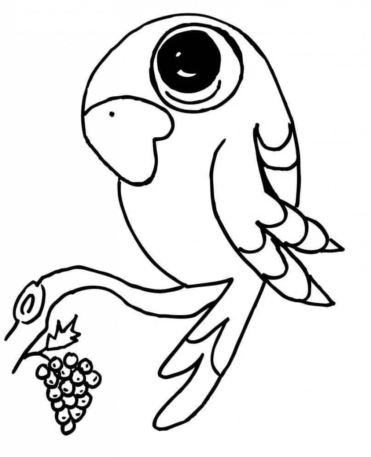 Colouring funny parrot