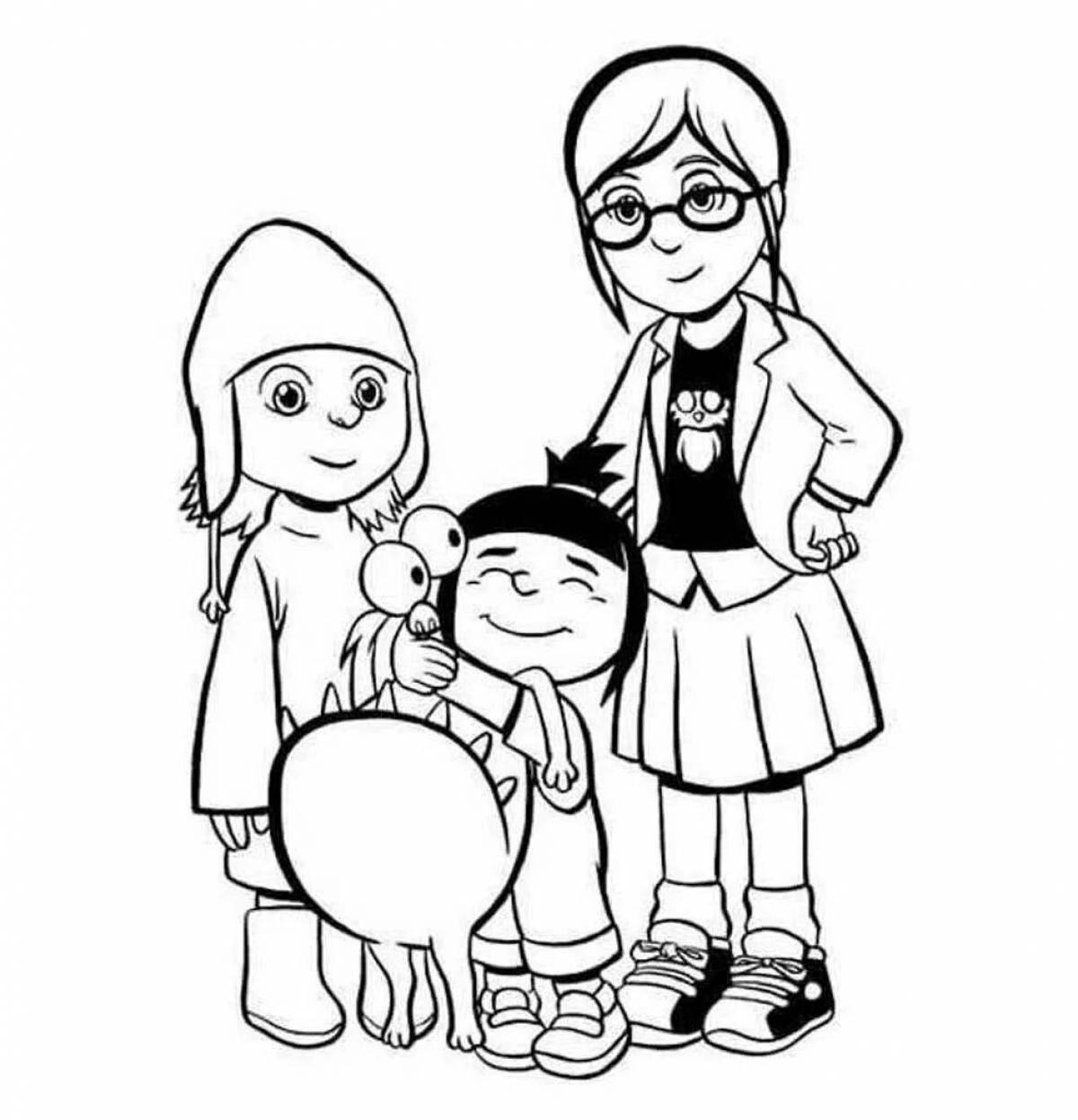 Colorful matchmaker coloring page