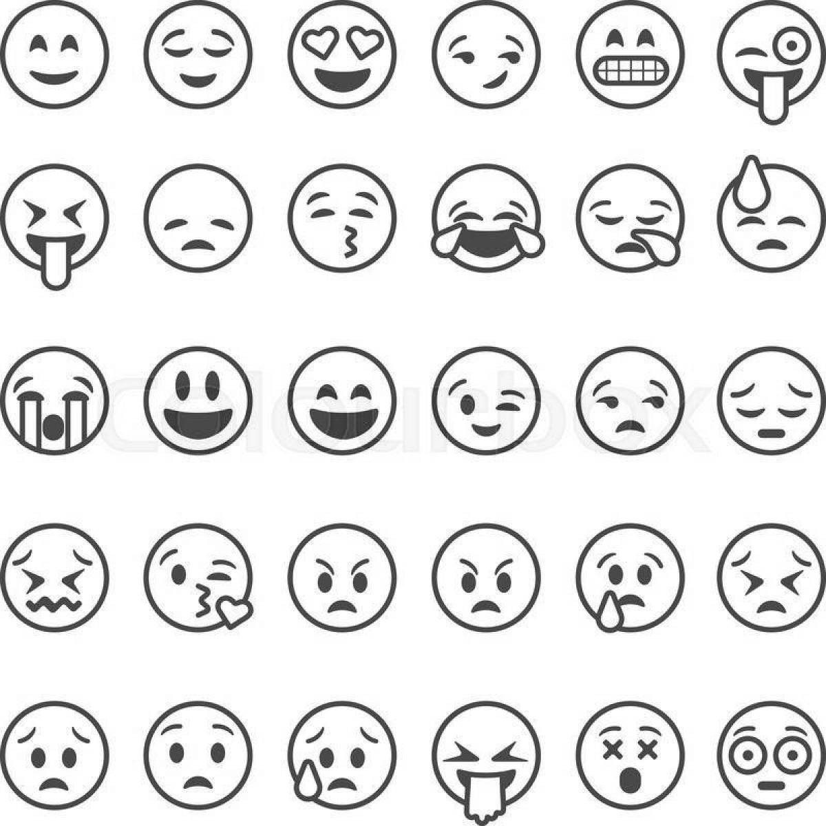 Игривая страница-раскраска emoji
