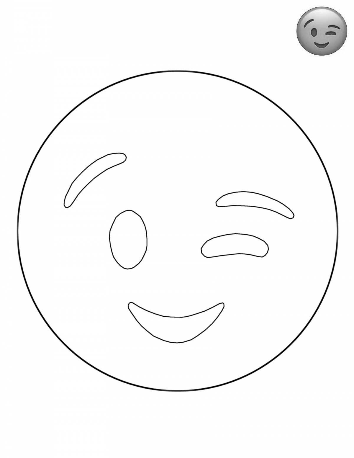 Улыбающаяся страница раскраски emoji