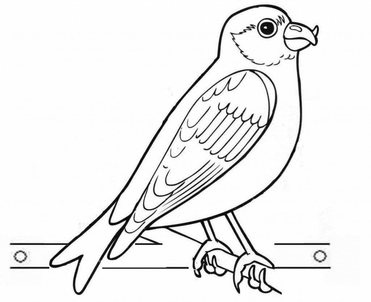 Coloring page graceful goldfinch