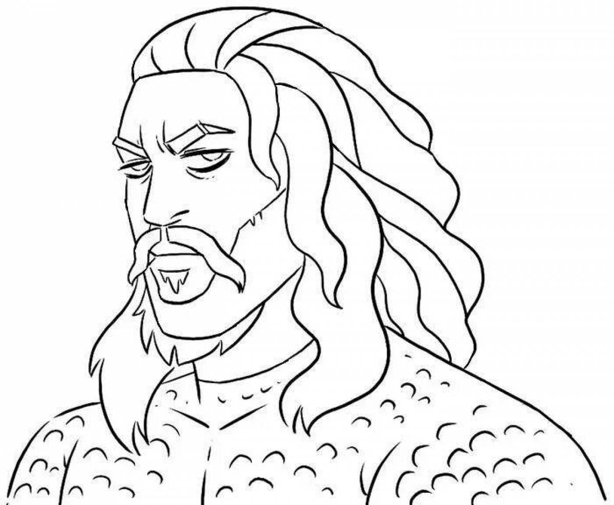 Radiantly coloring page aquaman