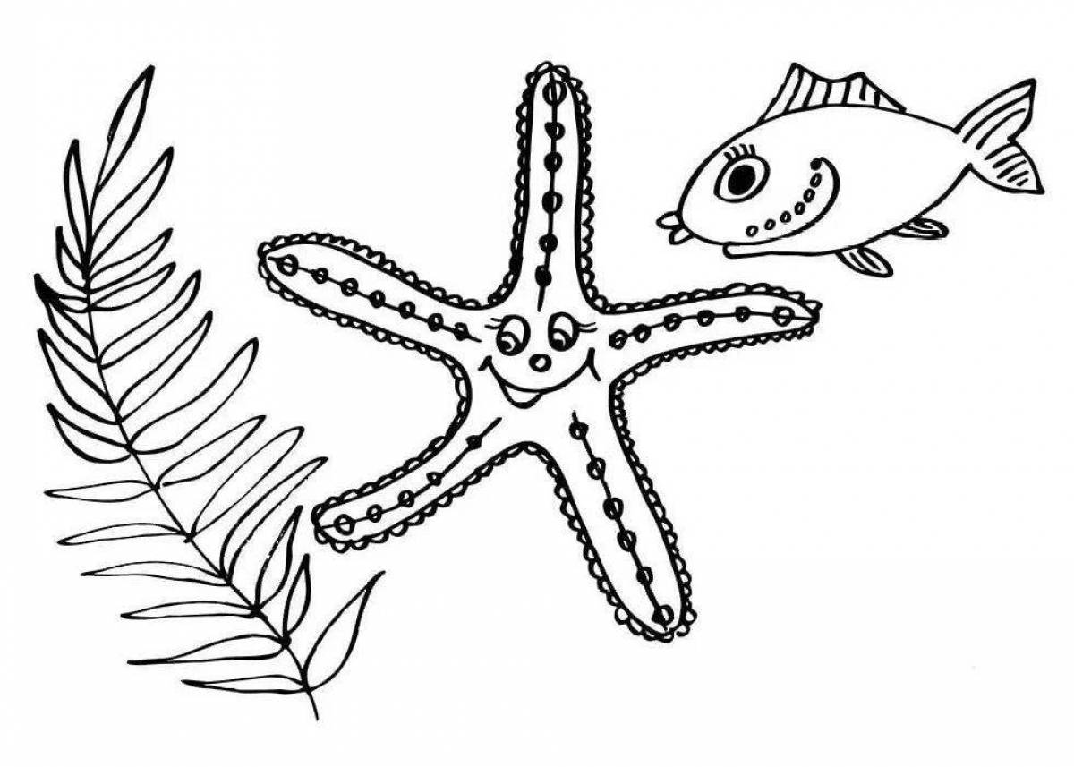 Colorful marine coloring book