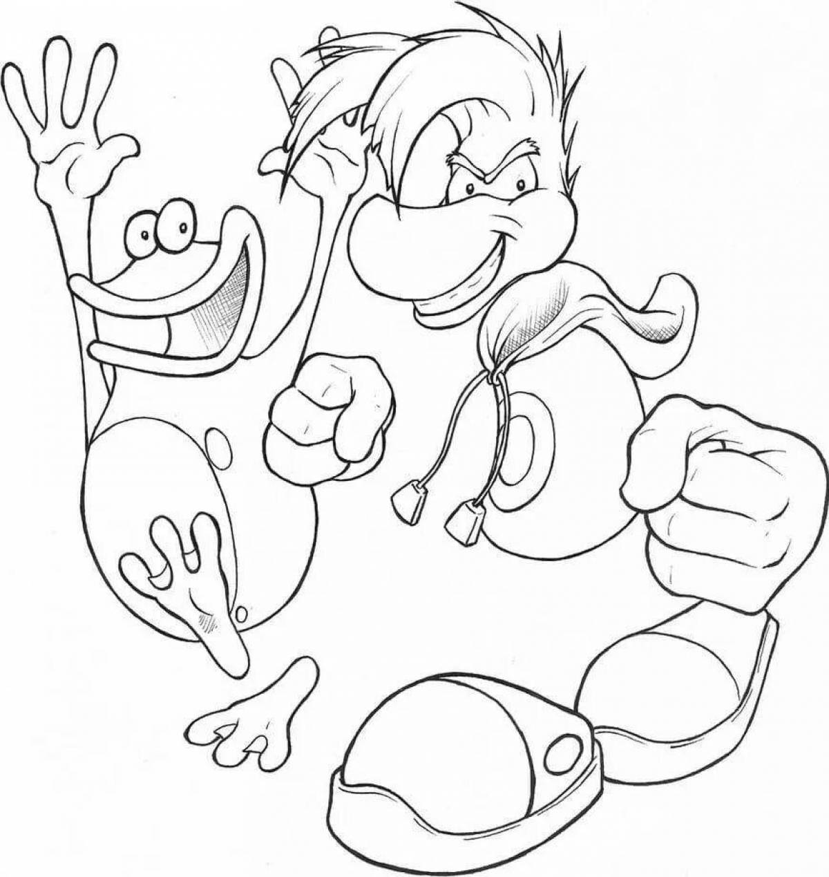 Rayman's bright coloring page