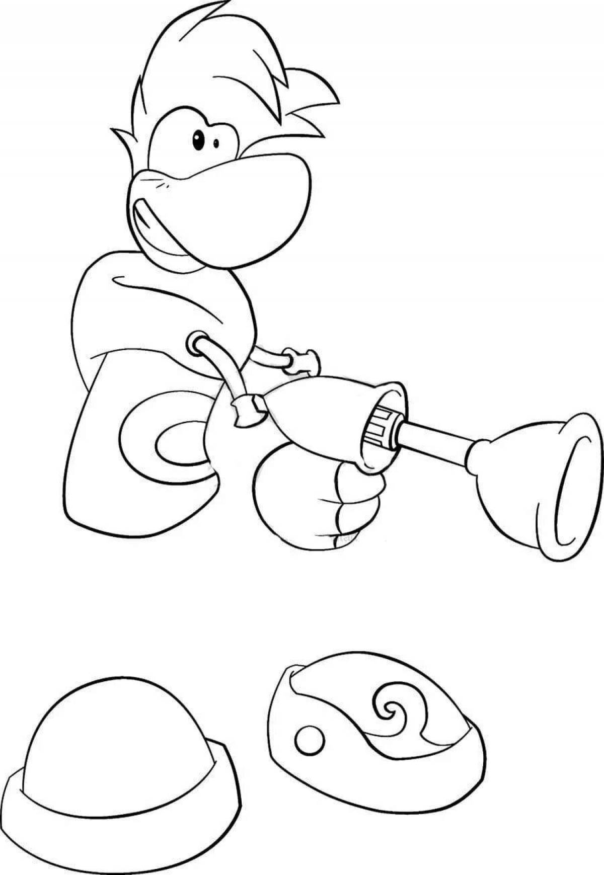 Rayman's playful coloring page