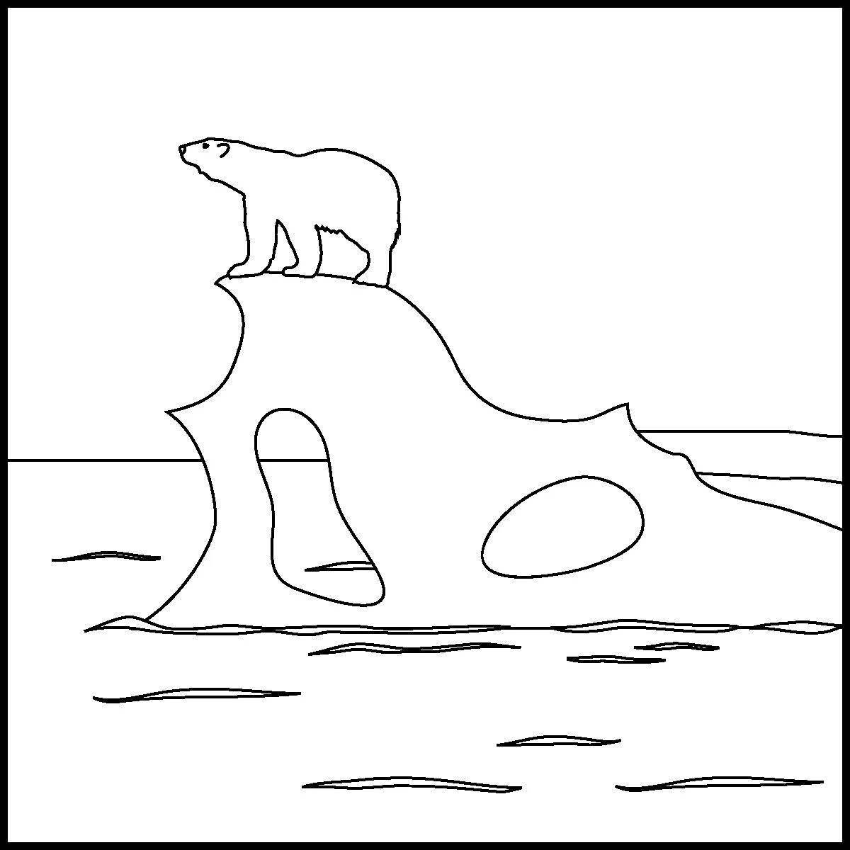 Blissful ice floe coloring page