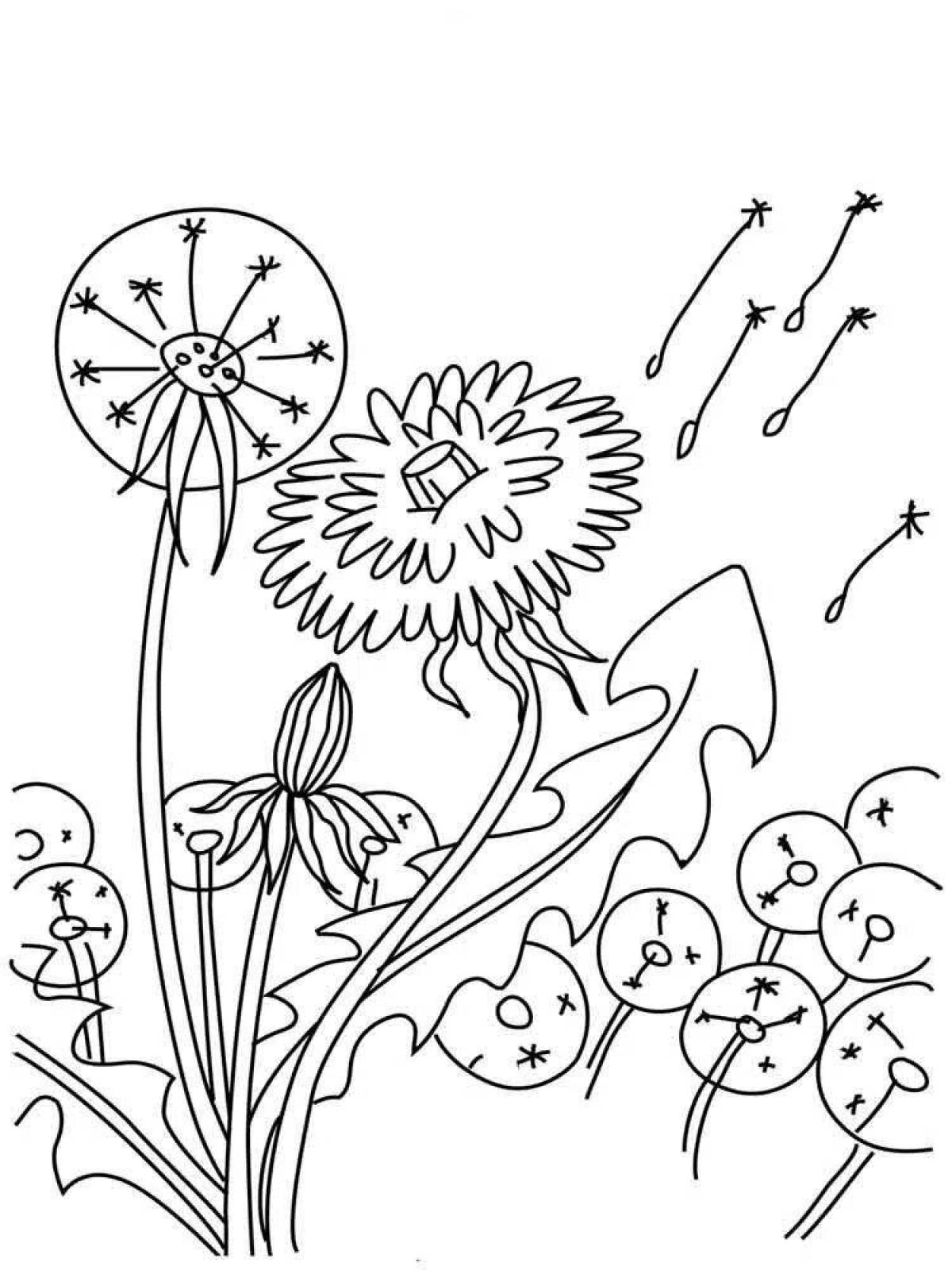 Glowing meadow coloring page