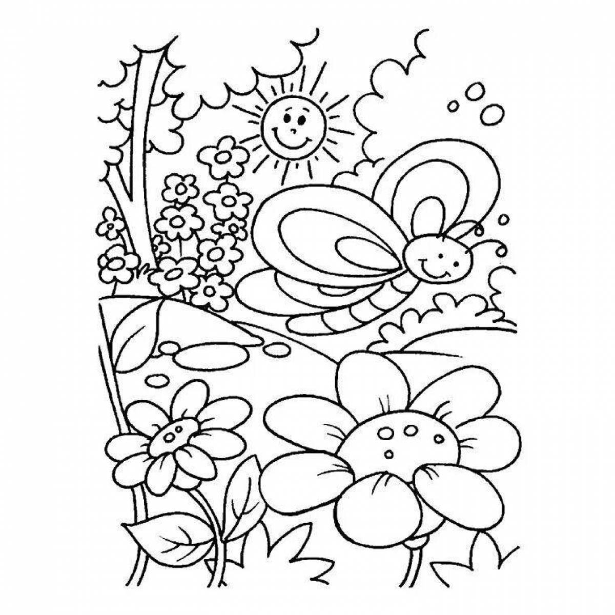 Coloring page lush meadow