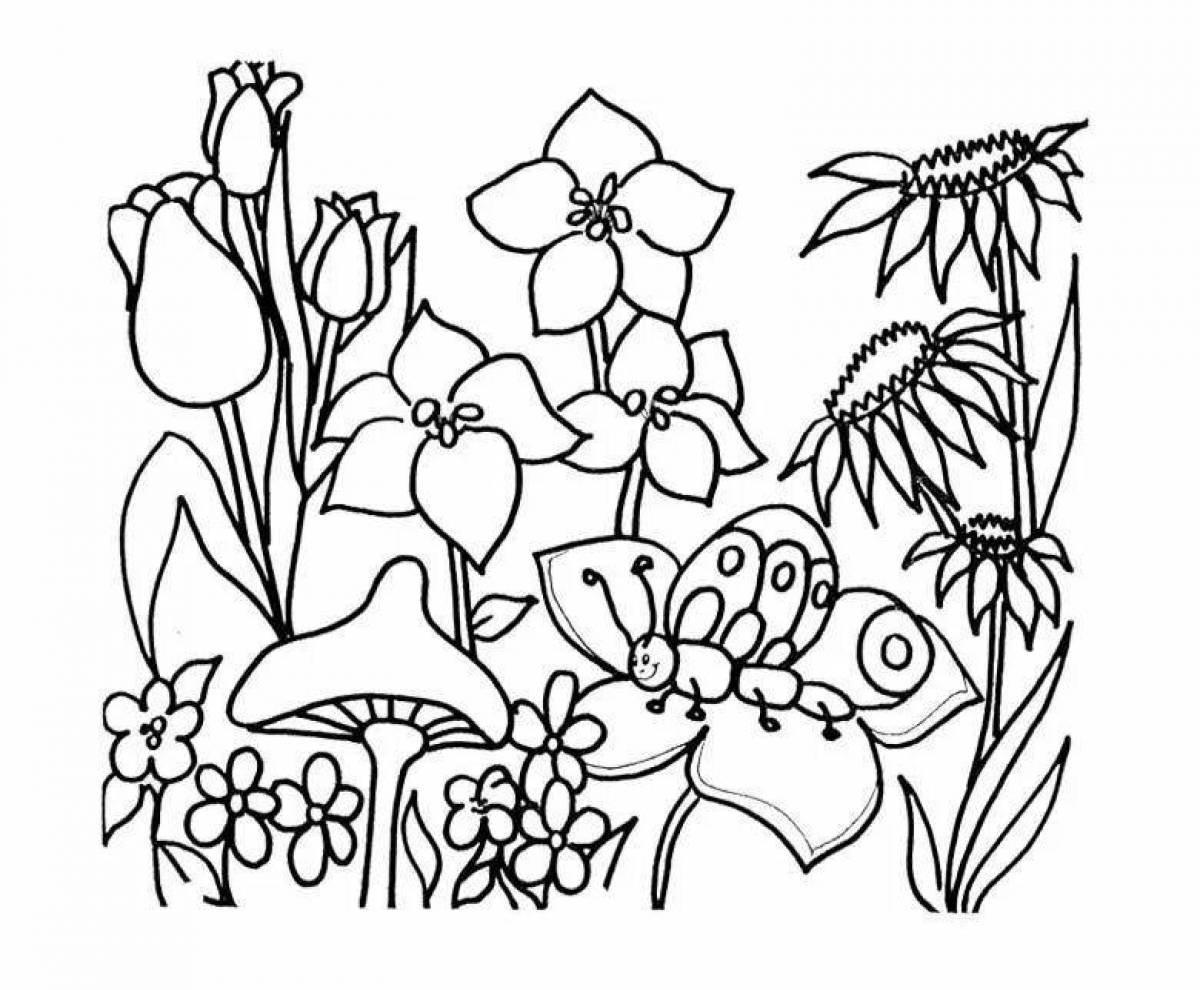 Colored grassland coloring page