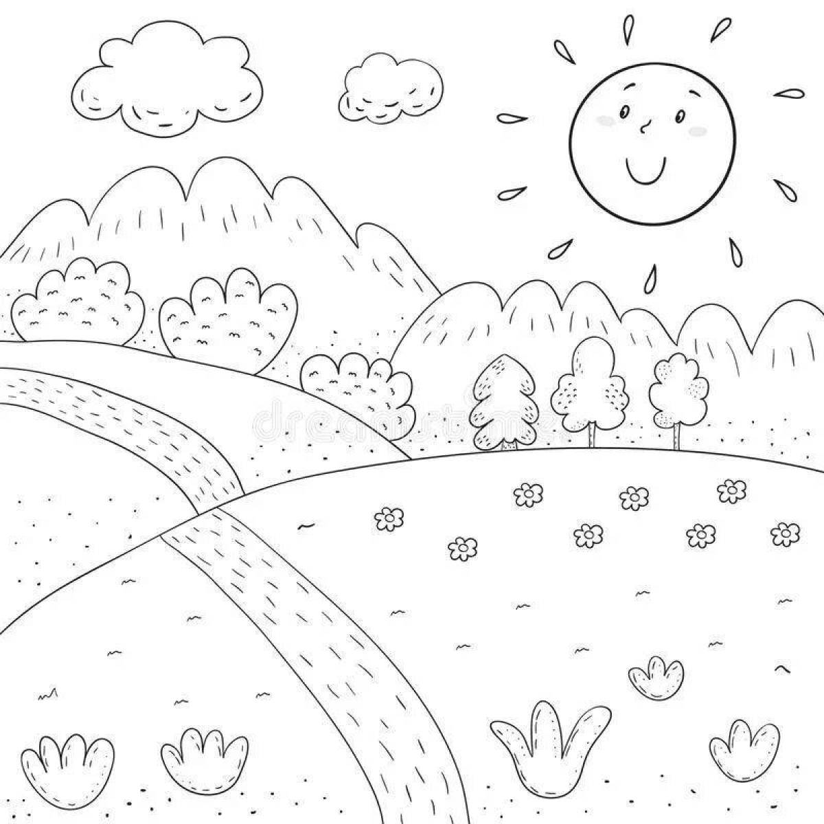 Coloring page gorgeous meadow