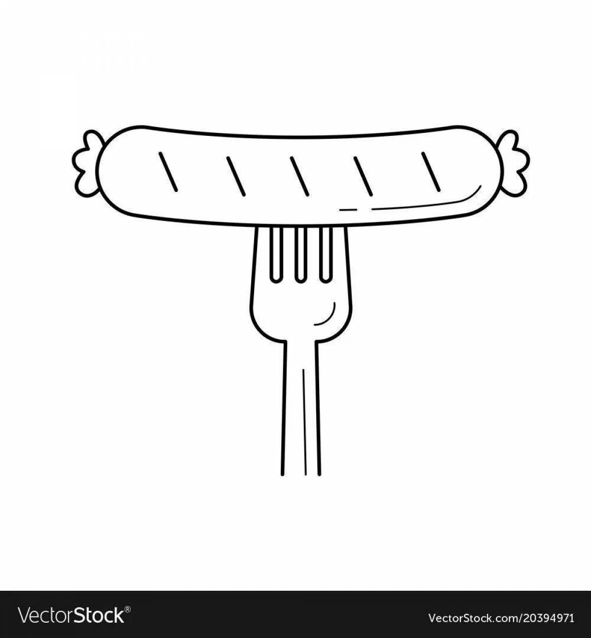 Coloring page attractive sausages