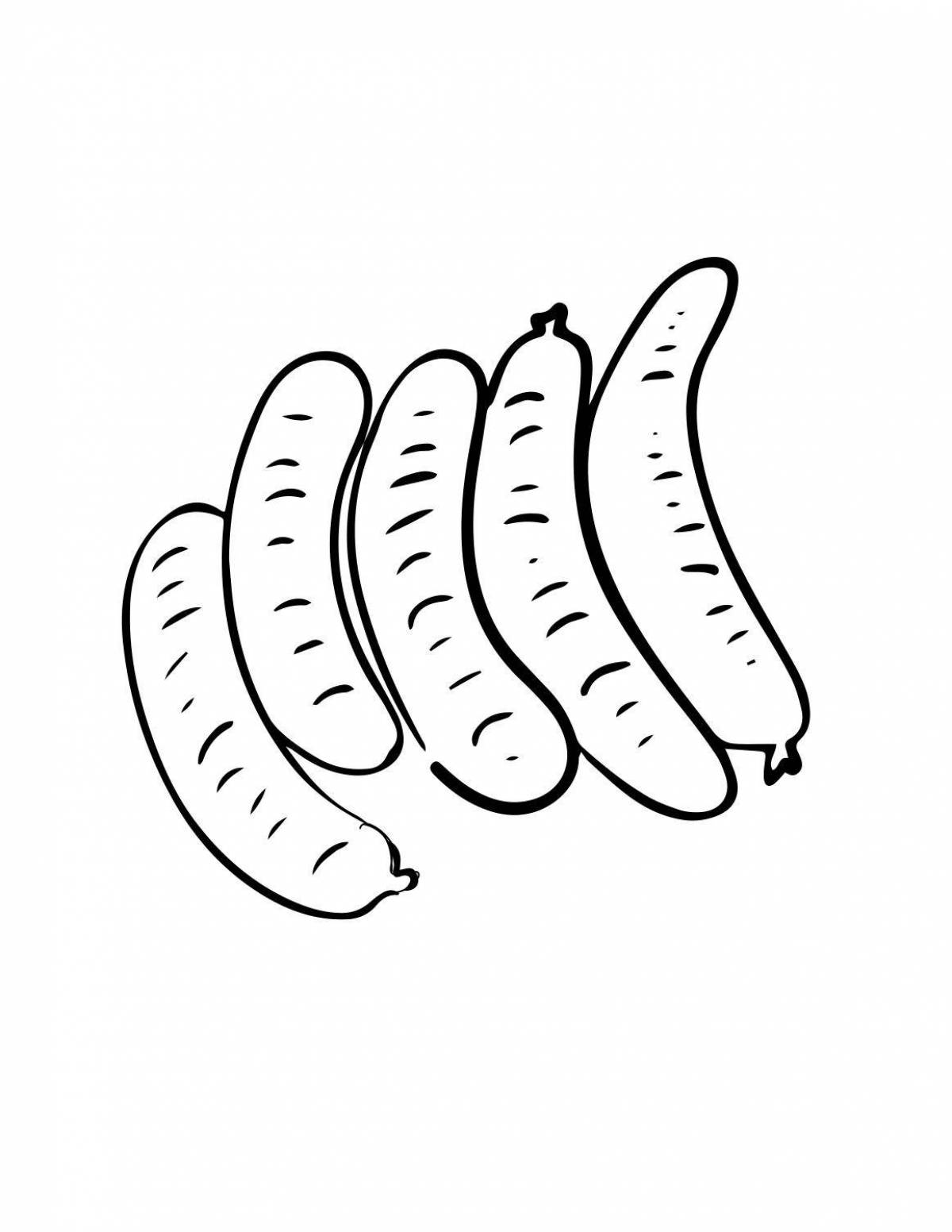 Coloring page nice sausages