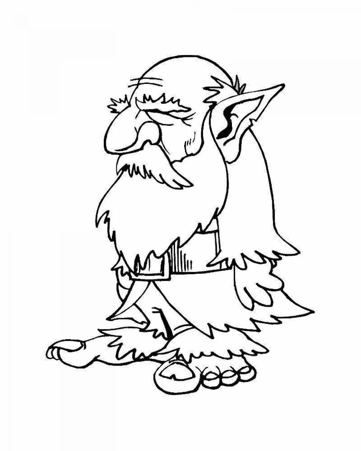 Stupid goblin coloring page
