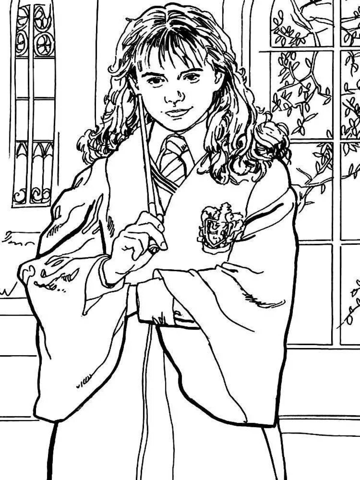 Colorful harry coloring page