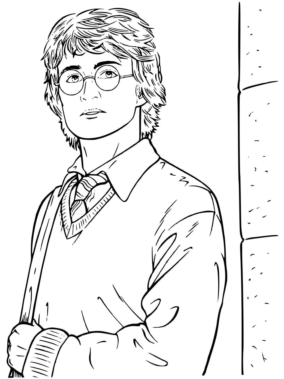 Happy harry coloring page