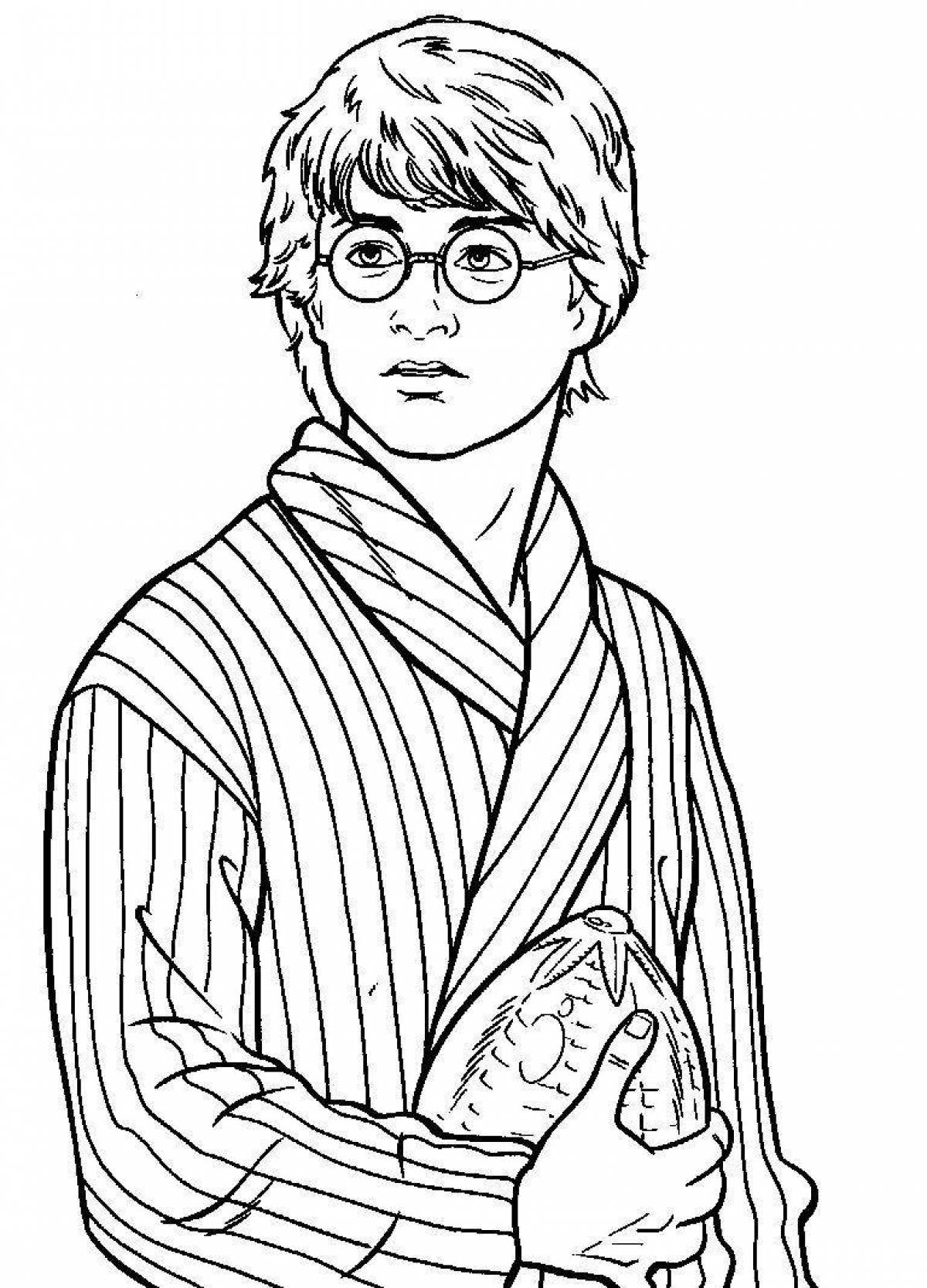 Glowing harry coloring page