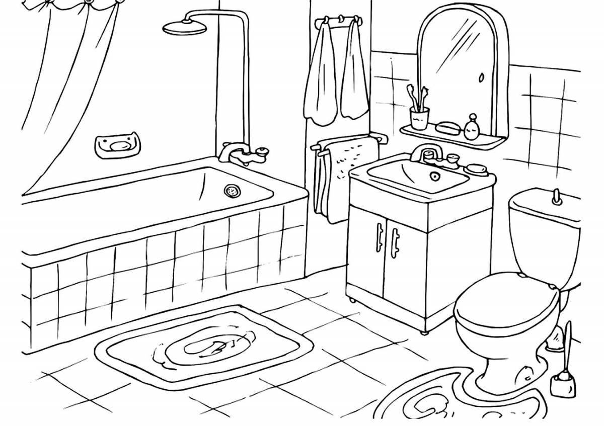 Bold bathroom coloring book