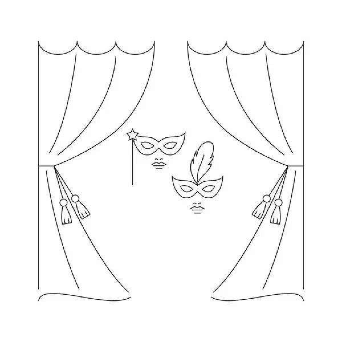 Playful backstage coloring page