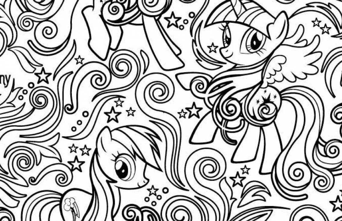 Radiant complex pony coloring page