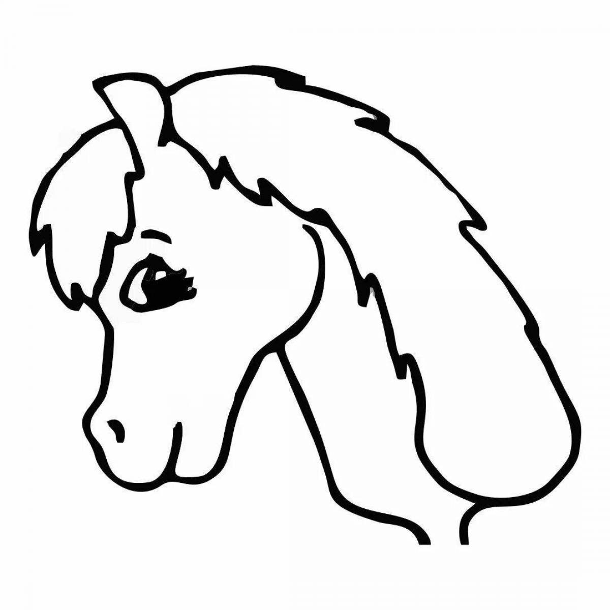 Грандиозная раскраска голова лошади