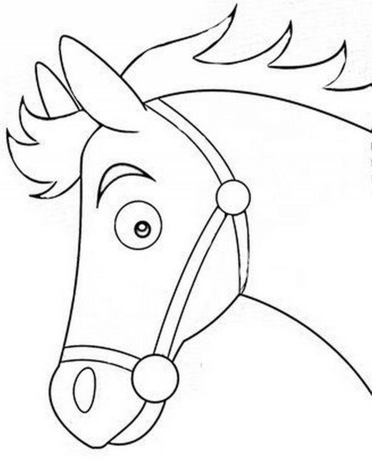 Exalted horse head coloring page