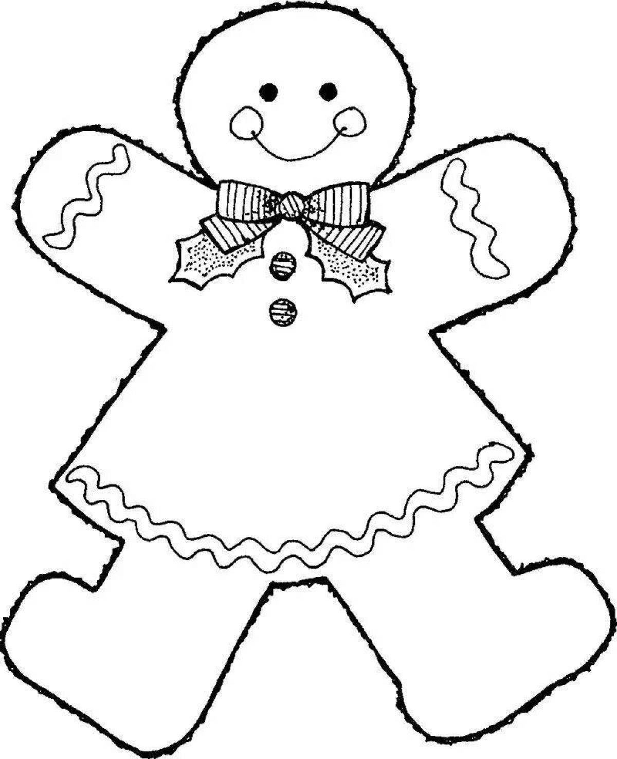 Adorable gingerbread coloring page
