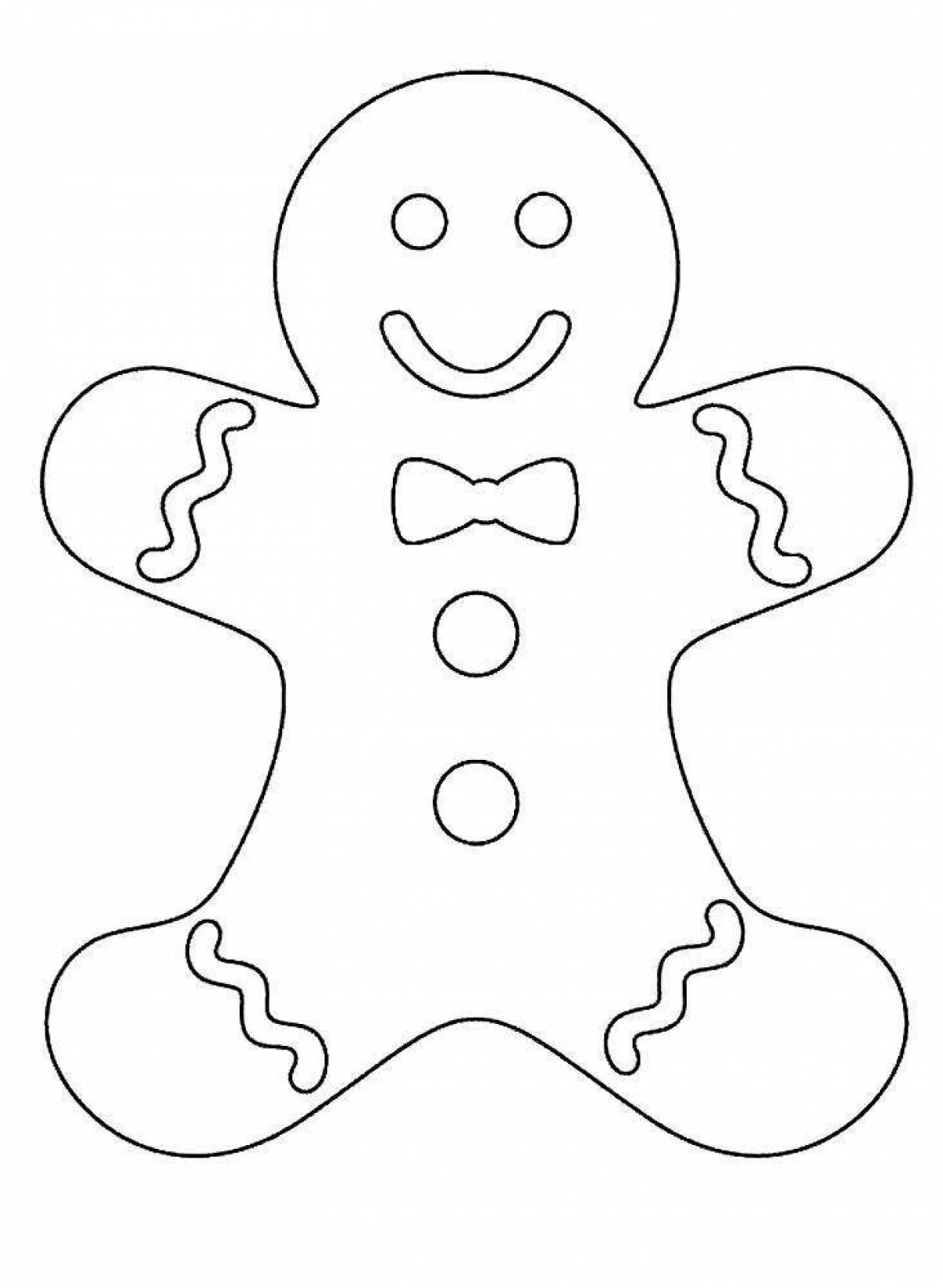 Attractive gingerbread coloring page