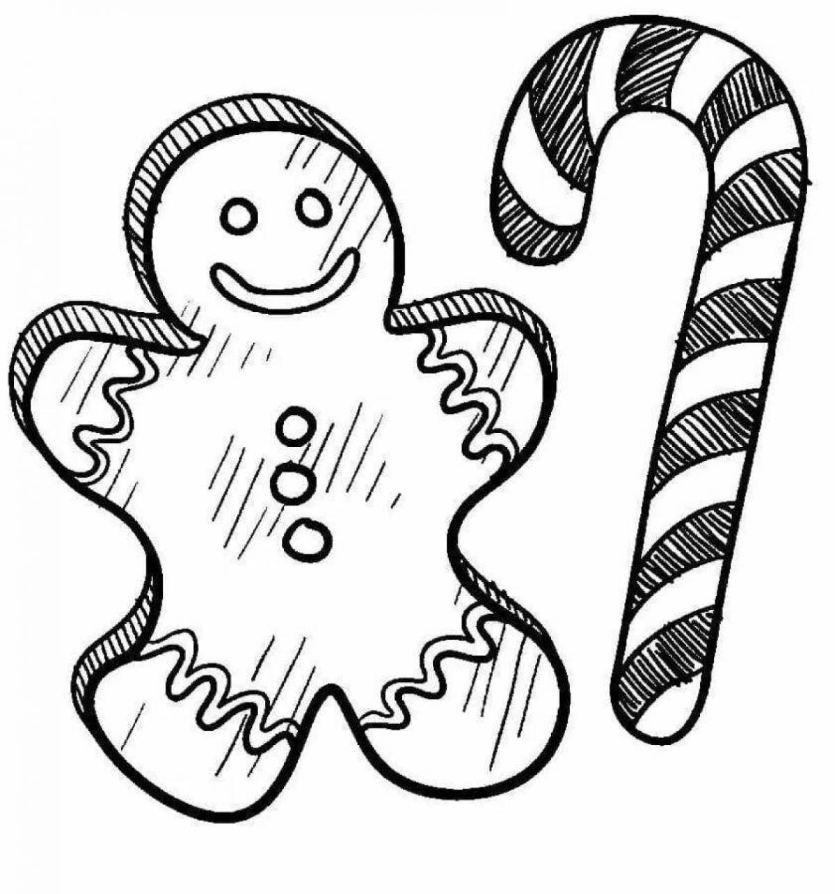 Irresistible gingerbread coloring page