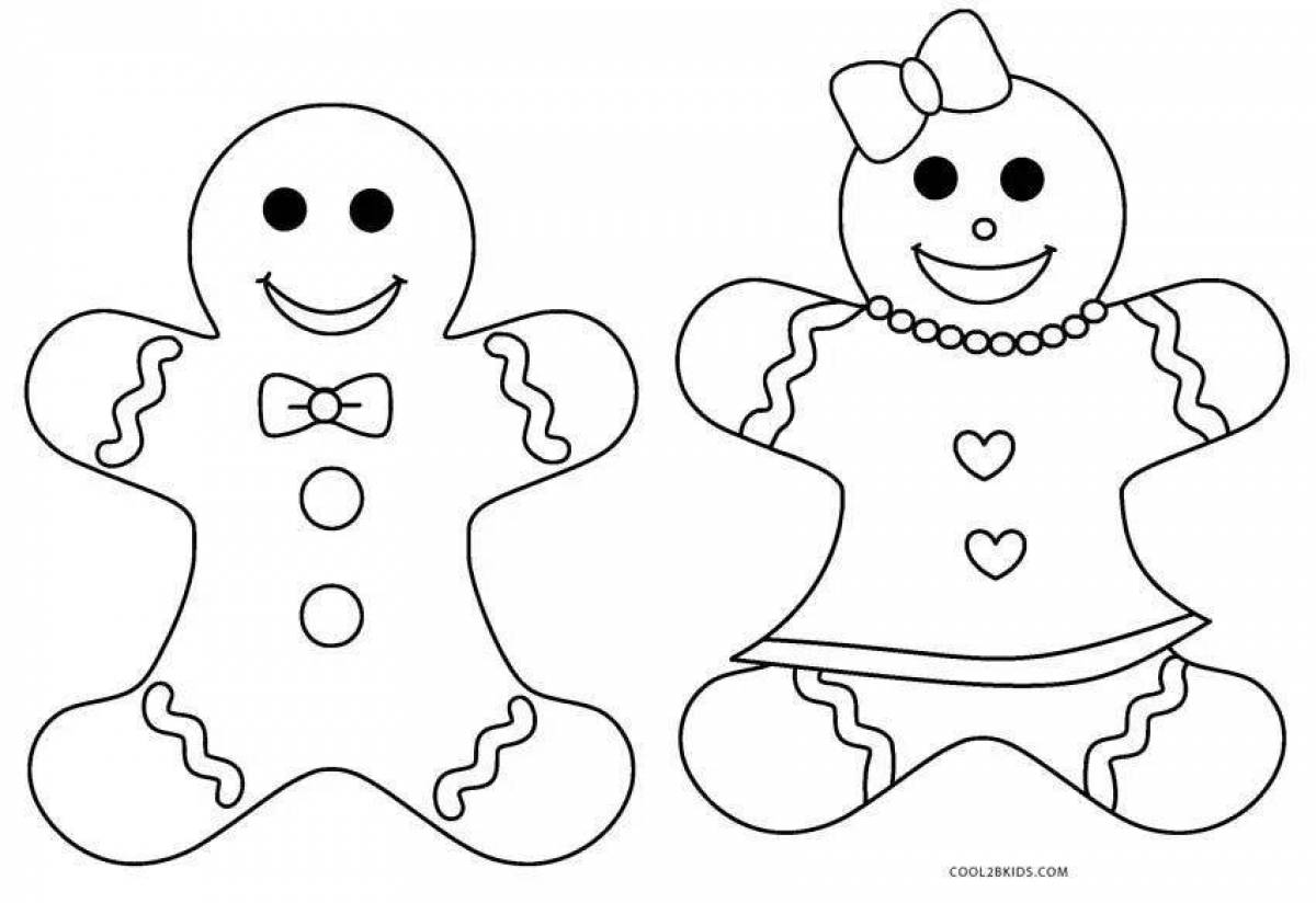 Gingerbread cookie coloring page