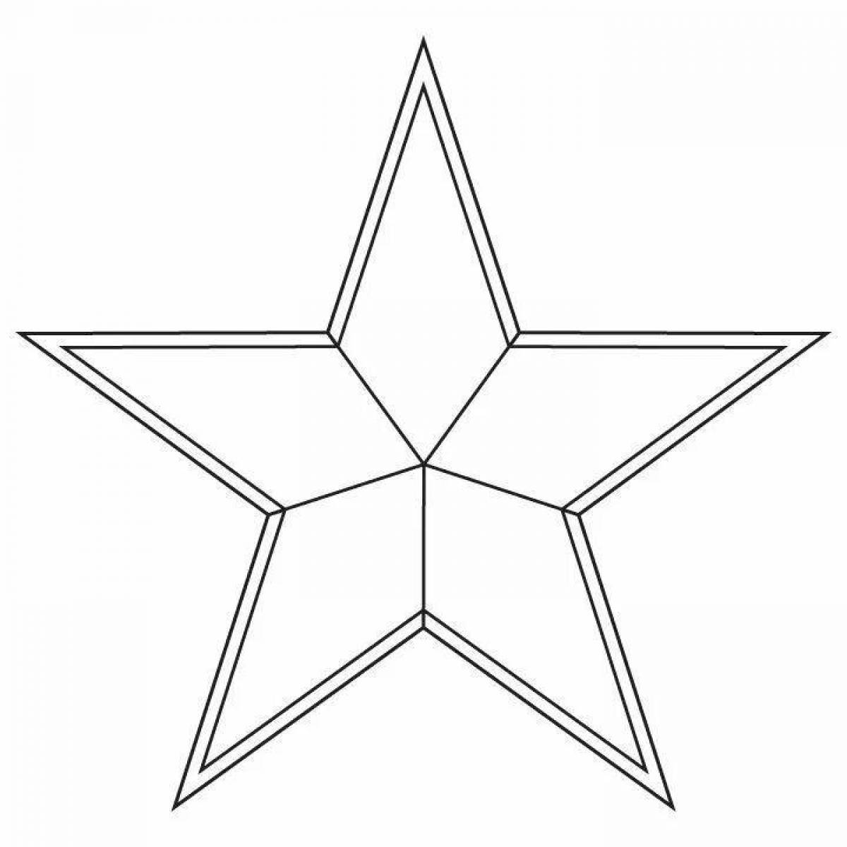 Five pointed star glitter coloring book