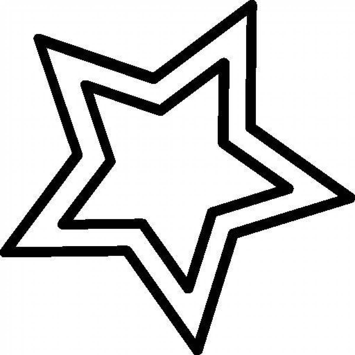 Shining coloring five-pointed star