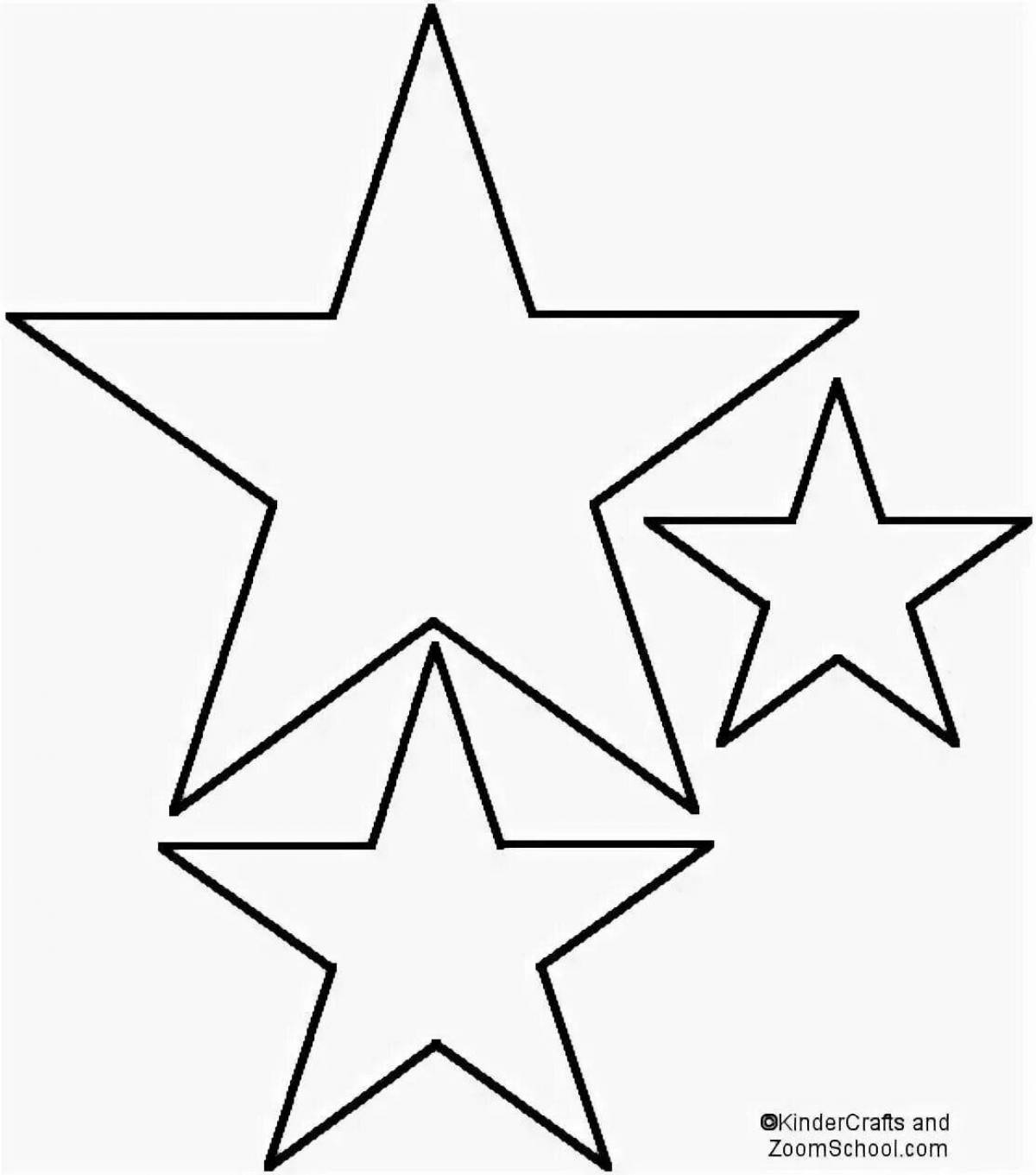 Dazzling coloring five-pointed star
