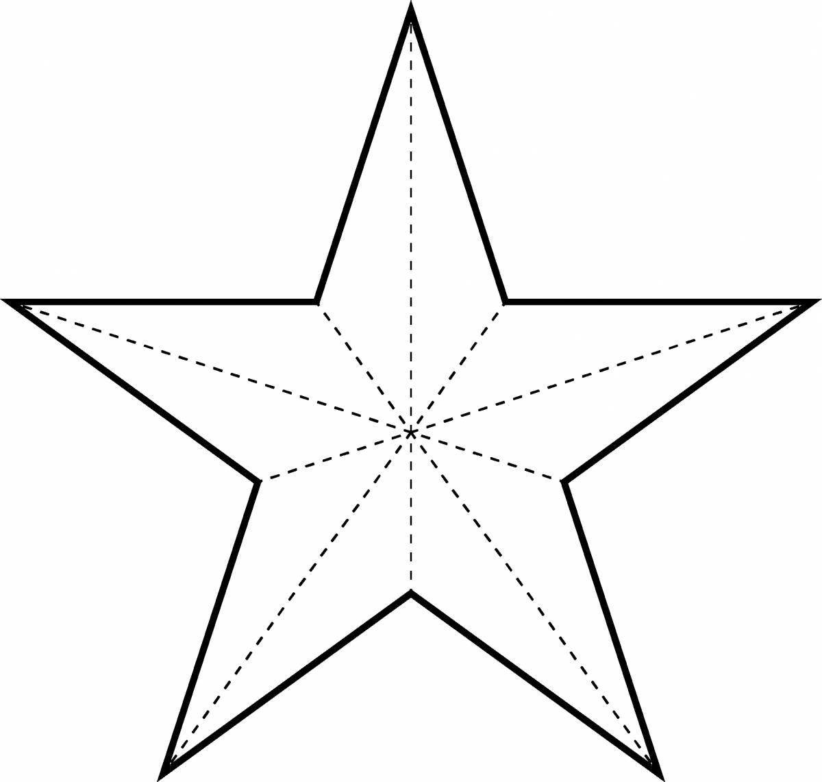 Delicate coloring five-pointed star