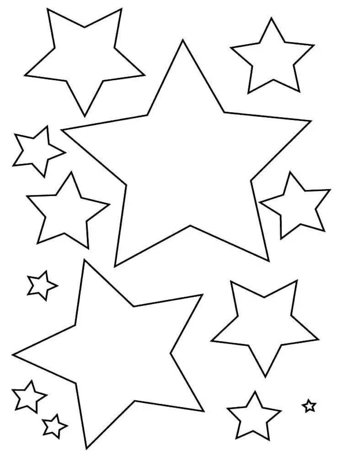 Dramatic coloring five-pointed star