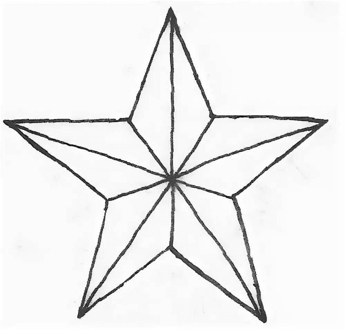 Attractive coloring five-pointed star
