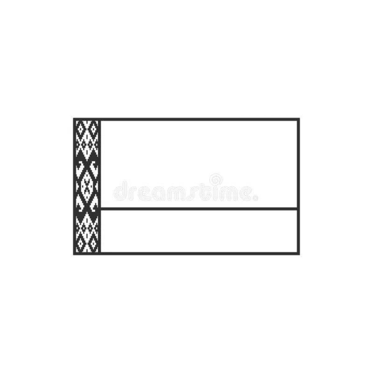 Colorfully decorated flag of belarus