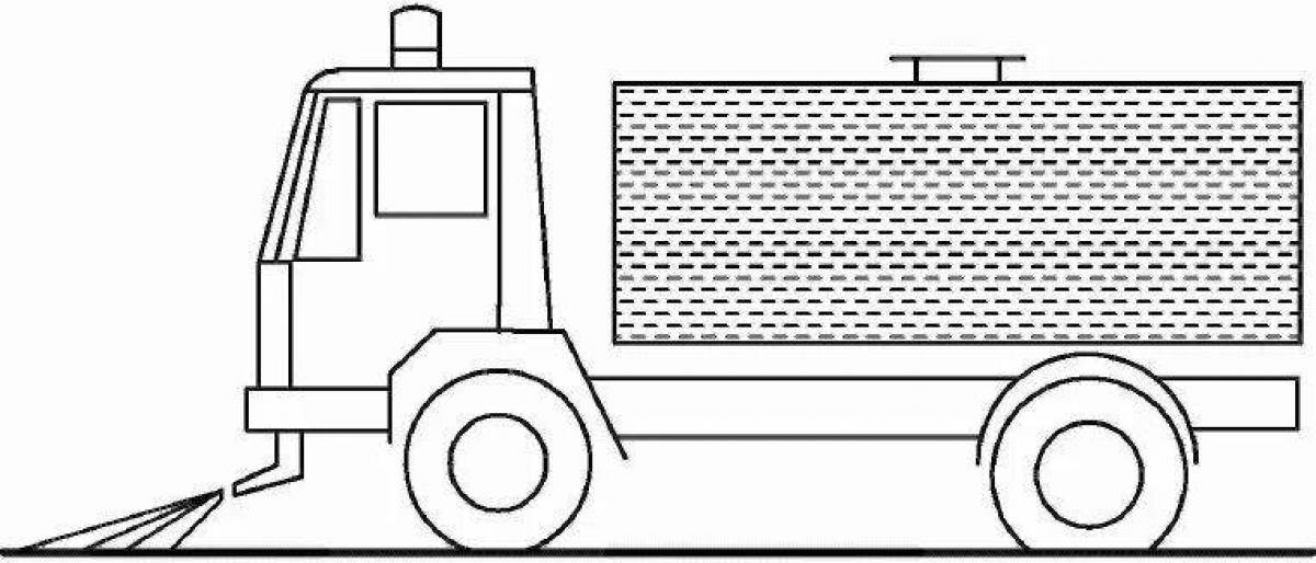 Поливальная машина рисунок для детей