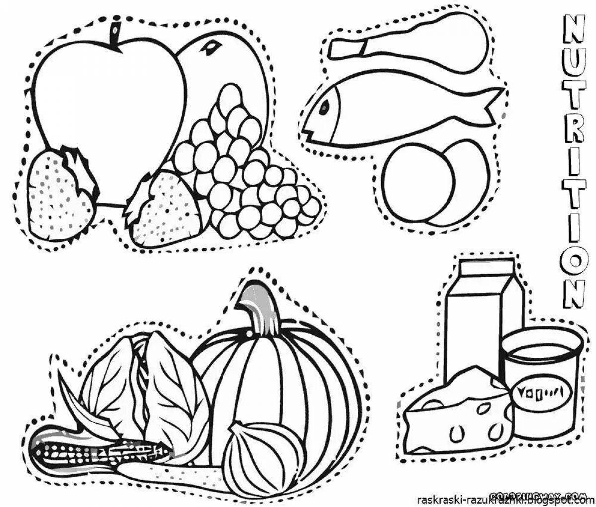 Питание задания. Раскраска продукты питания. Полезная еда раскраска для детей. Полезные продукты раскраска для детей. Раскраска полезные и вредные продукты для детей.