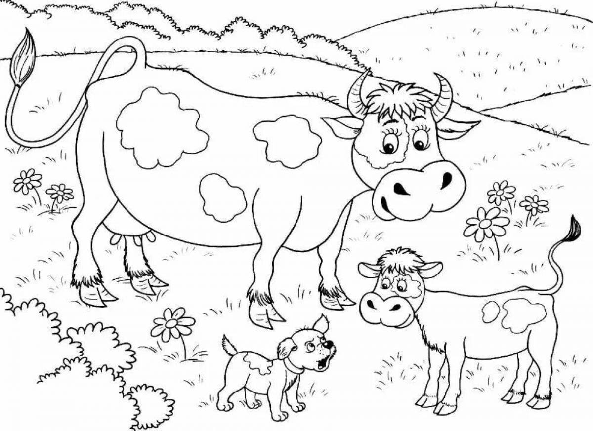 Ферма с коровами раскраска