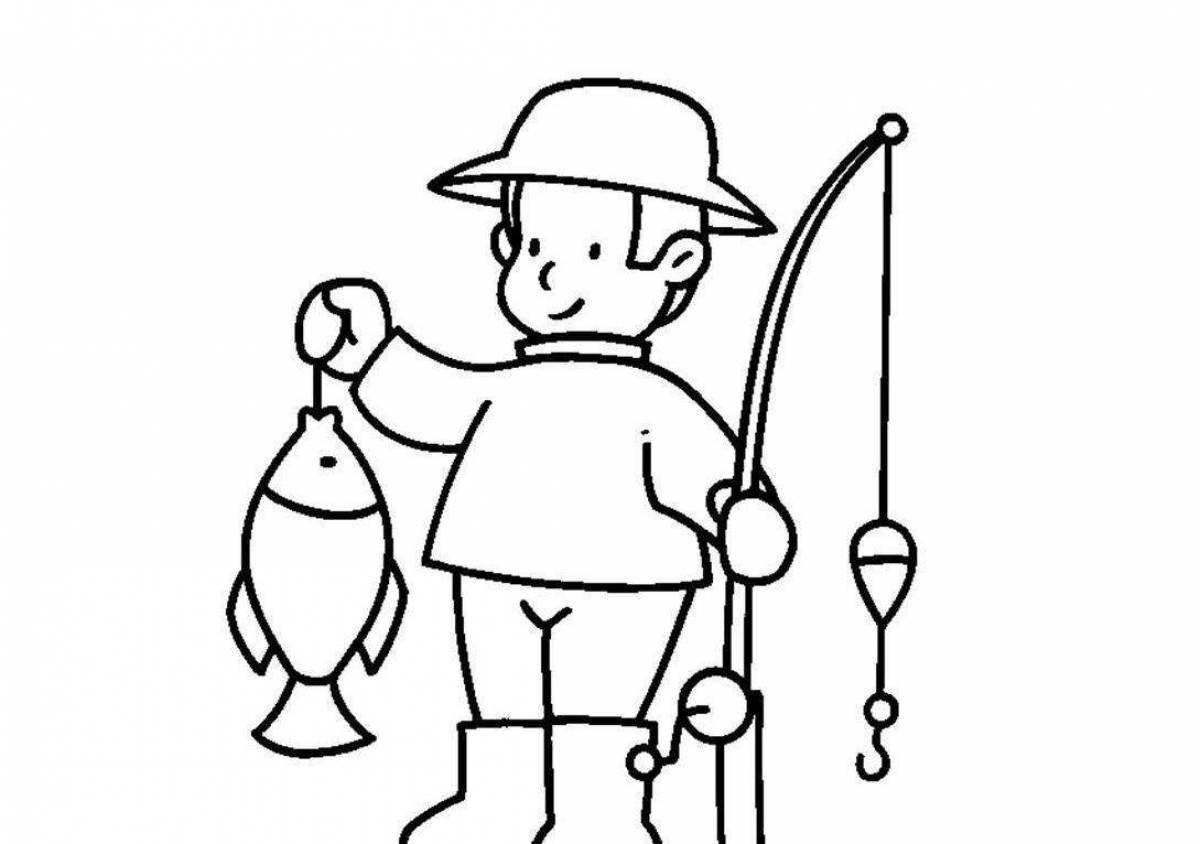 Ловить на легкое. Раскраска рыбалка. Рыбалка раскраска для детей. Рыбак раскраска для детей. Рыбалка рисунок.