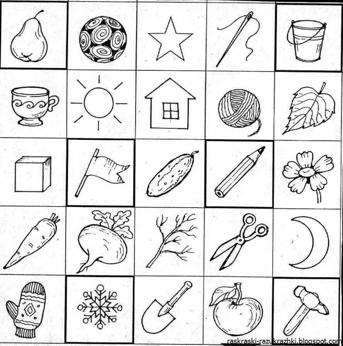 Печатать в памяти. Карточки "для дошкольников". Рисунки для запоминания. Упражнение на запоминание предметов. Зрительная память для дошкольников.